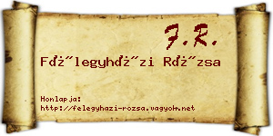 Félegyházi Rózsa névjegykártya