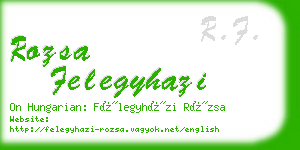 rozsa felegyhazi business card